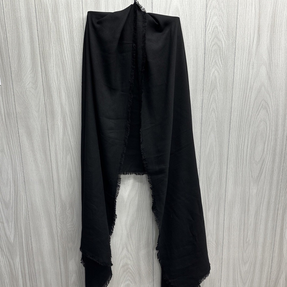 THE DROP Jessie w/ Fringe Black Scarf 76 x 32" 100% Viscose